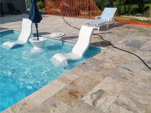 Pool Decking w/ Travertine